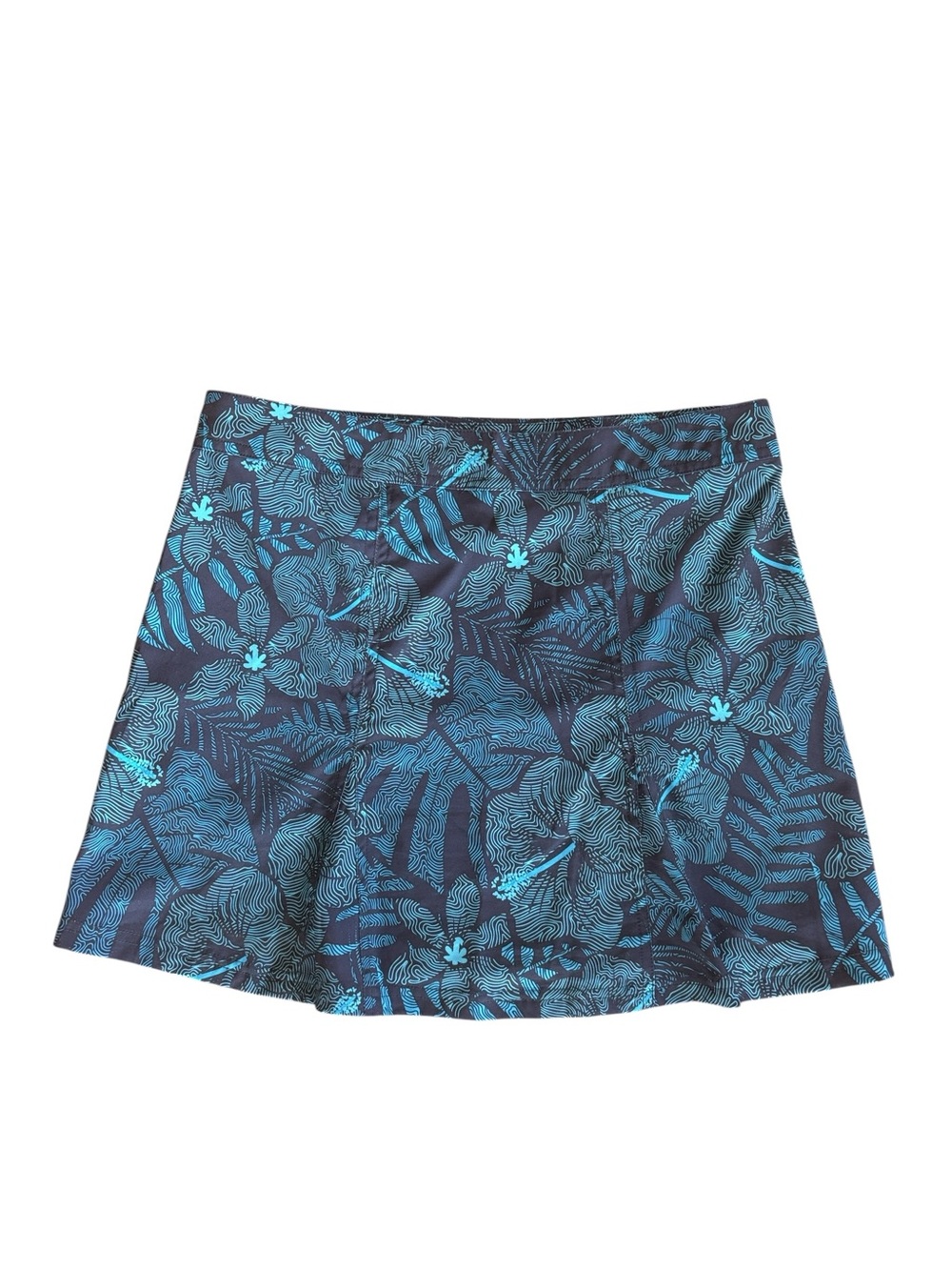Rip Skirt Hawaii Blue Floral Hawaiian Wrap Skirt Adjustable Size M - Picture 2 of 4